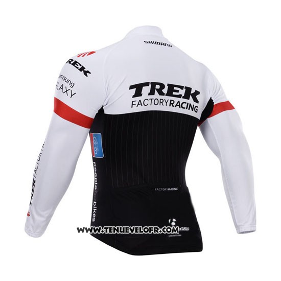 2015 Maillot Ciclismo Trek Factory Racing Factory Racing Blanc et Noir Manches Longues et Cuissard